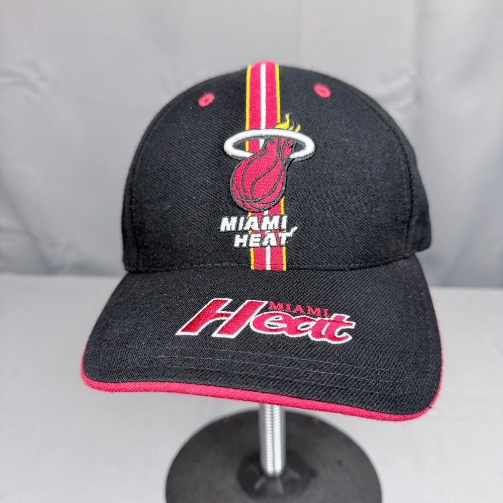 Twins Enterprise NBA Miami Heat Black Wool Blend Adjustable Baseball Cap Hat